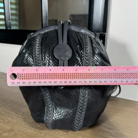Black Snakeskin-Embossed Shoulder Bag — NWOT - Picture 5 of 12